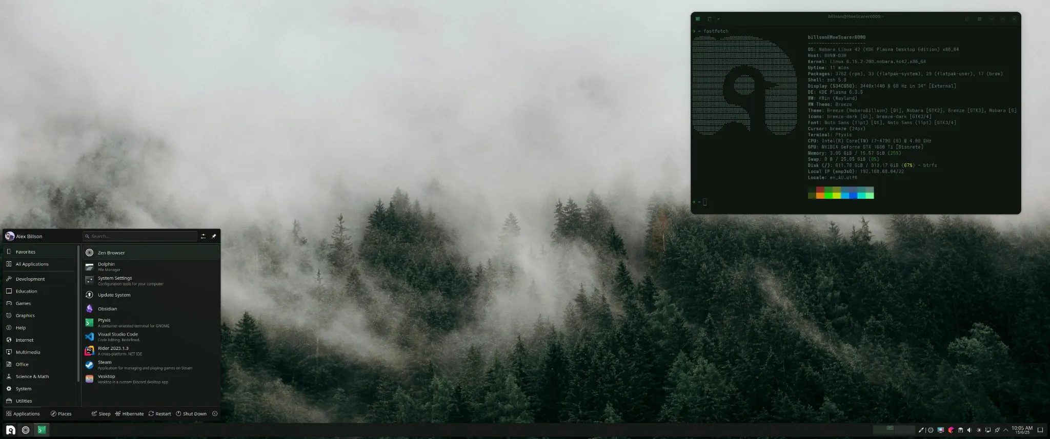 Nobara desktop screenshot